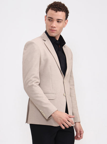 Fawn Solid Regular Fit Blazer | Wyre