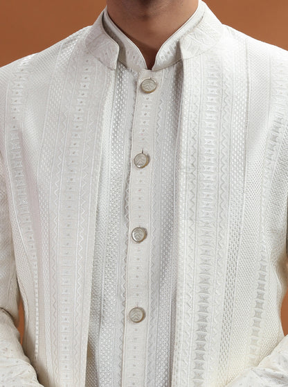 White Embroidered Jodhpuri Suit | TULA