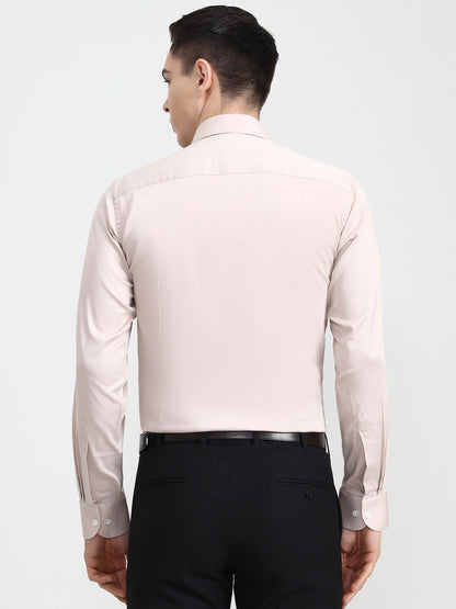 Peach Solid Slim Fit Party Wear Shirt | Wyre