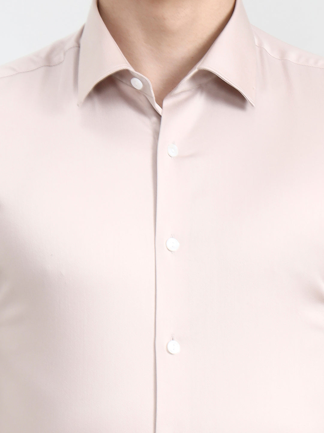 Peach Solid Slim Fit Party Wear Shirt | Wyre