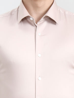 Peach Solid Slim Fit Party Wear Shirt | Wyre