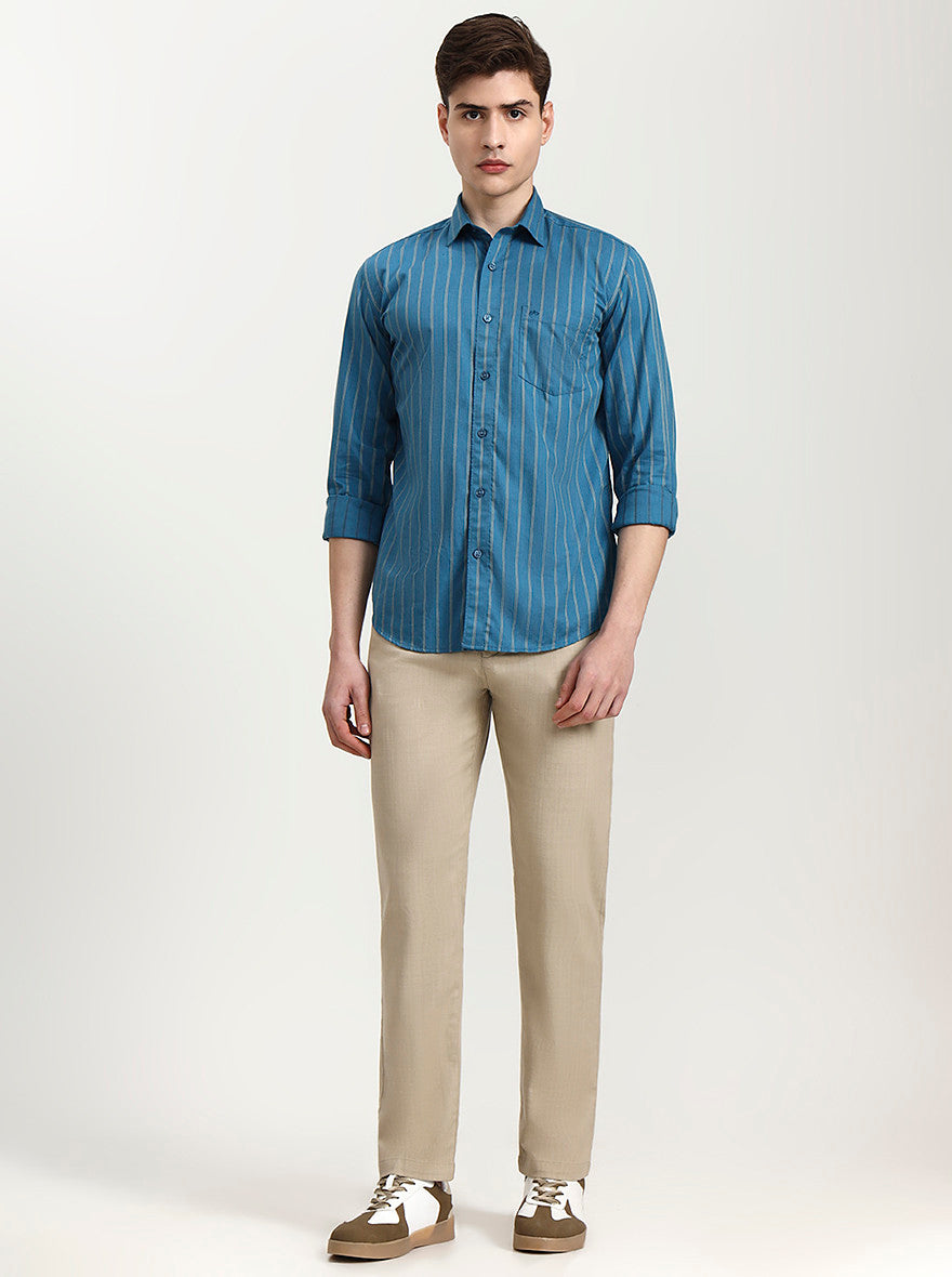 Beige Solid Regular Fit Track Pant | JadeBlue