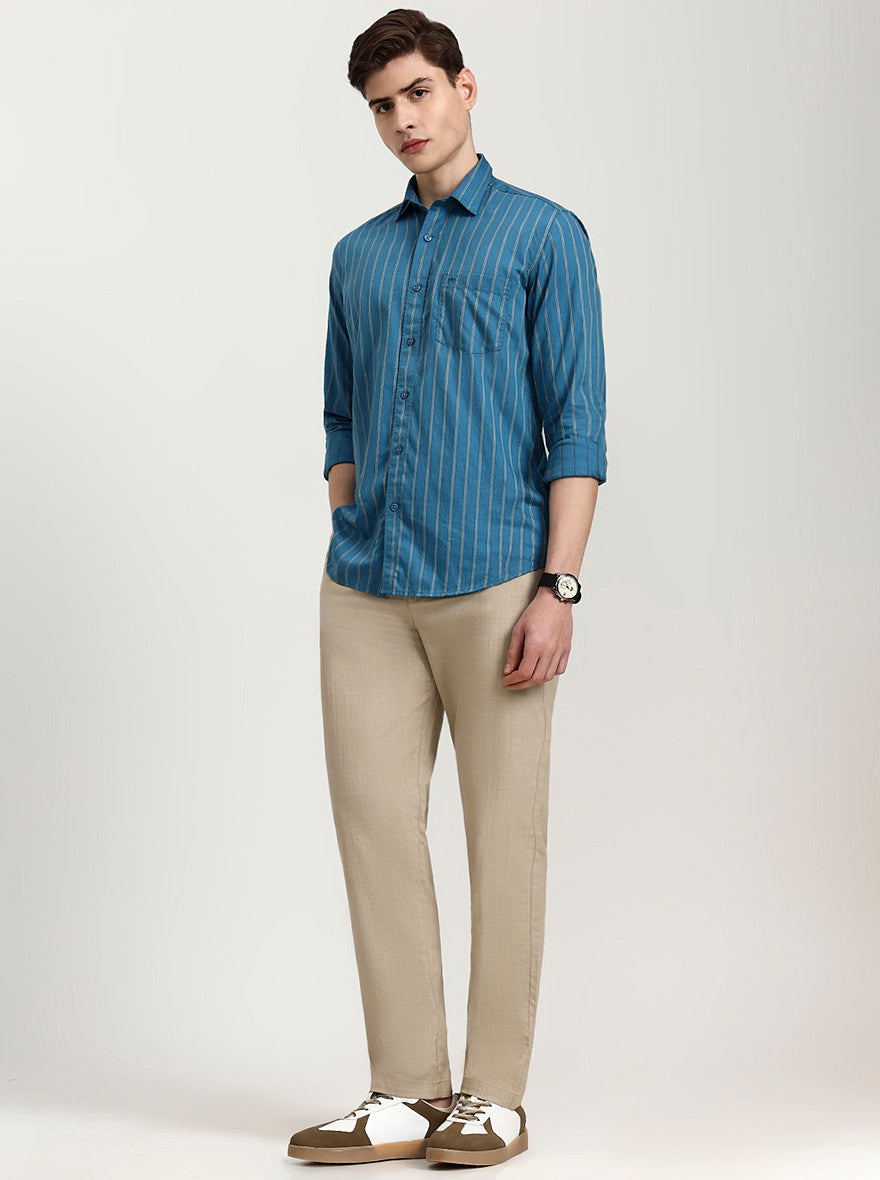 Beige Solid Regular Fit Track Pant | JadeBlue