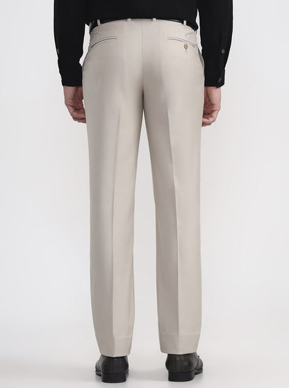 Fawn Solid Regular Fit Formal Trouser | JadeBlue