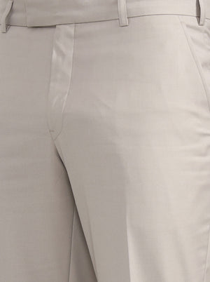 Fawn Solid Regular Fit Formal Trouser | JadeBlue