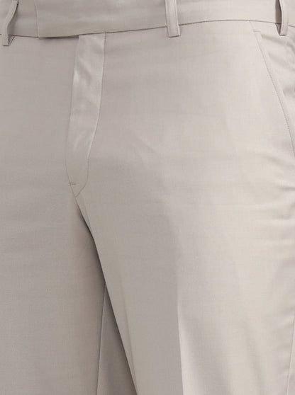 Fawn Solid Regular Fit Formal Trouser | JadeBlue