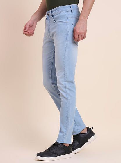 Light Blue Washed Narrow Fit Jeans | Greenfibre
