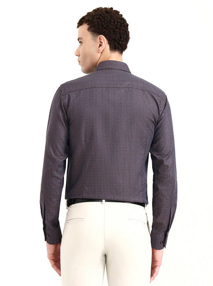 Wine Printed Slim Fit Party Wear Shirt | Wyre