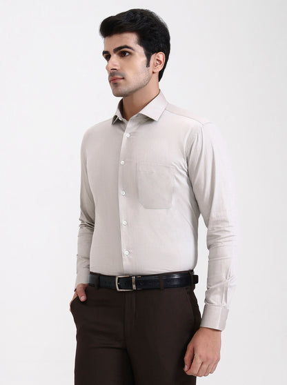 Fawn Solid Regular Fit Formal Shirt | Metal