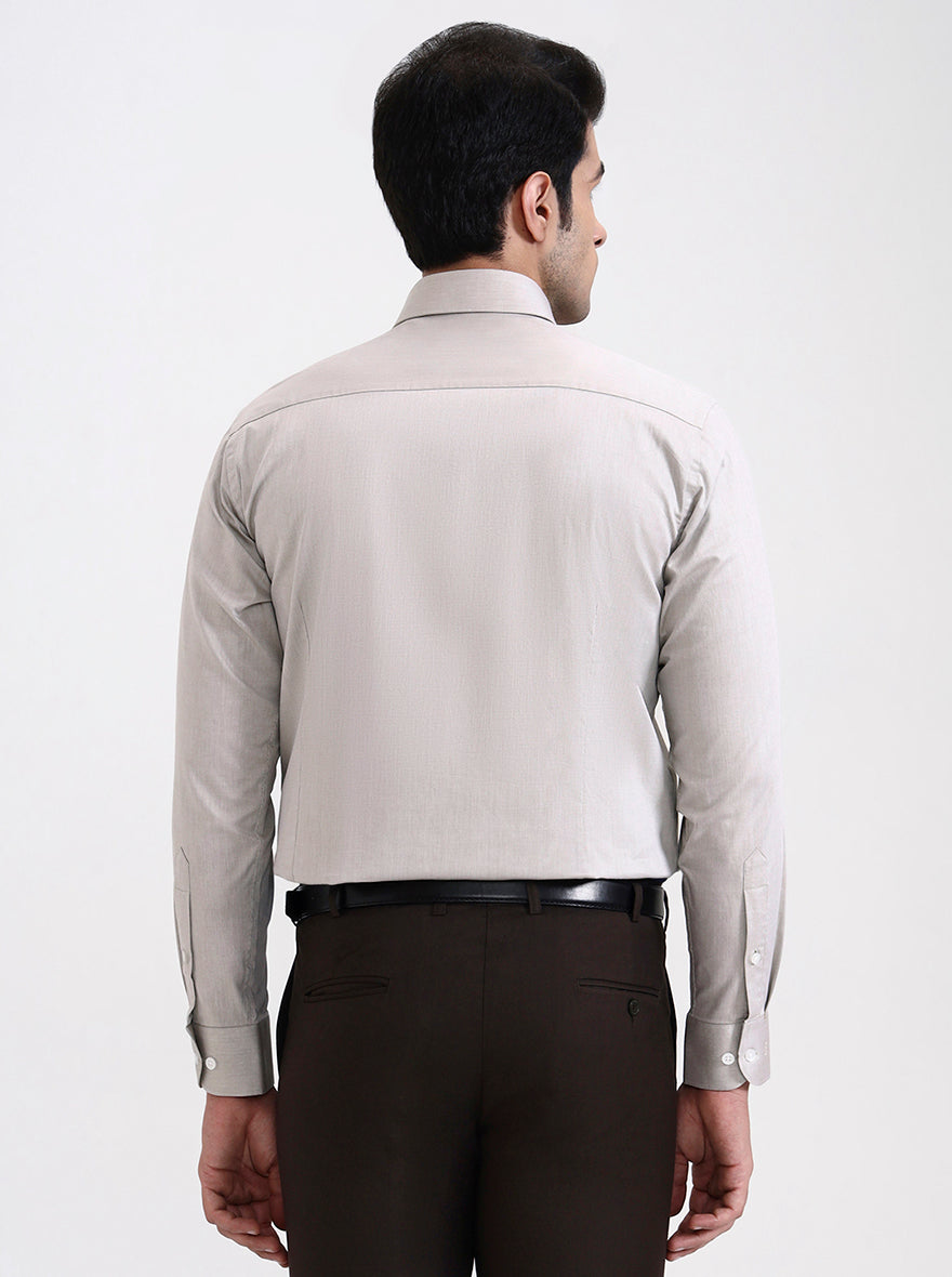 Fawn Solid Regular Fit Formal Shirt | Metal