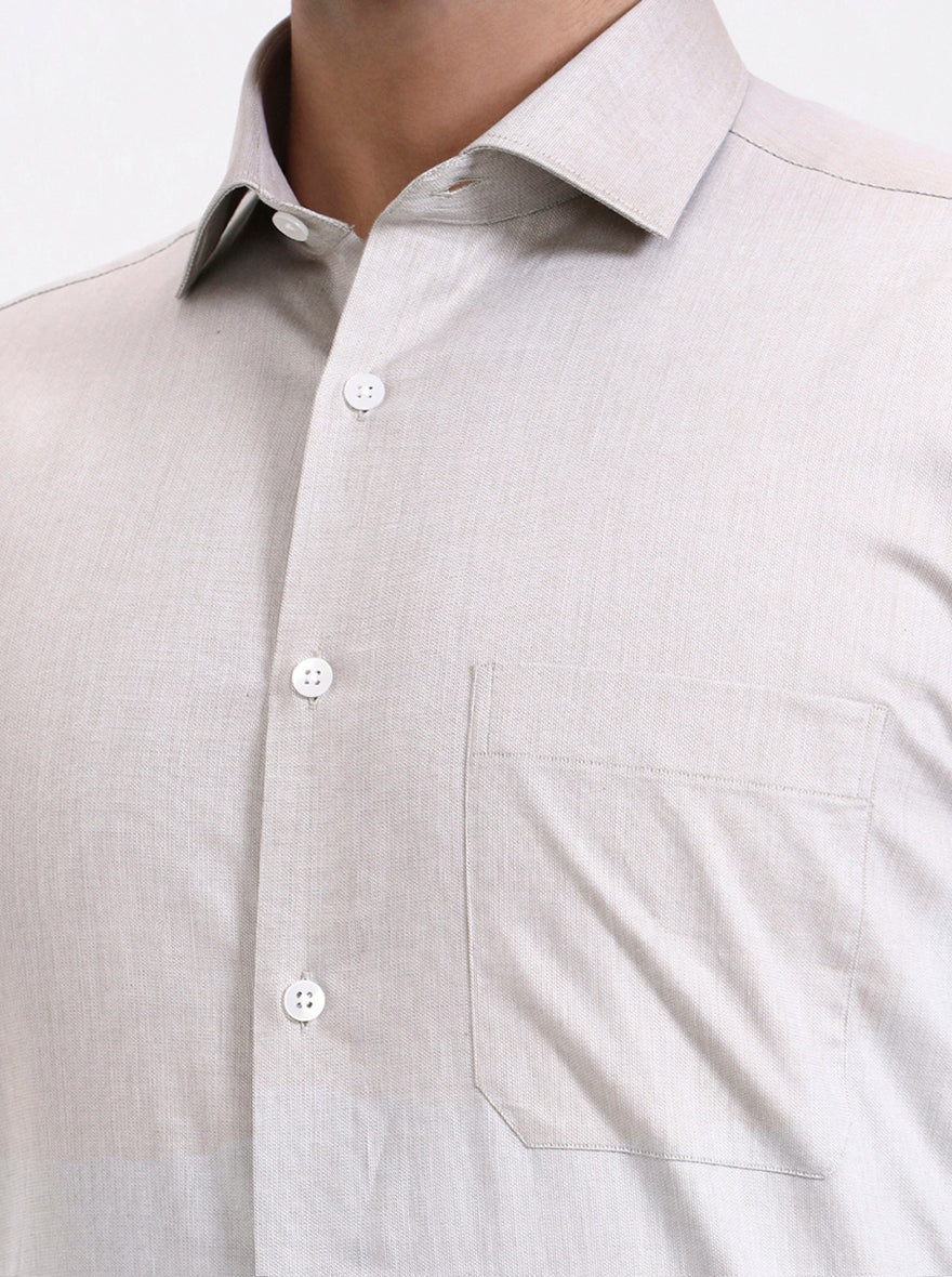 Fawn Solid Regular Fit Formal Shirt | Metal