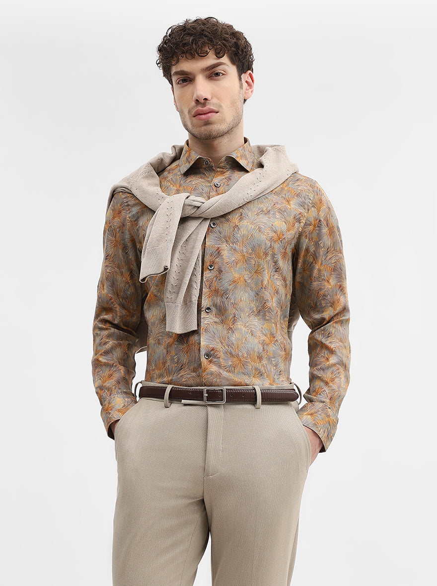 Multicolor Printed Slim Fit Party Wear Shirt | Wyre