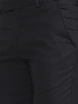 Black Solid Super Slim Fit Formal Trouser | Greenfibre