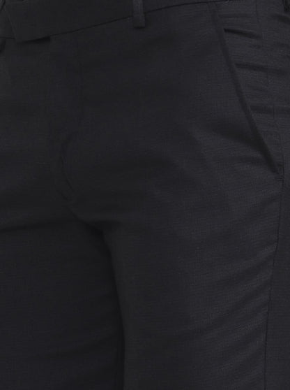 Black Solid Super Slim Fit Formal Trouser | Greenfibre