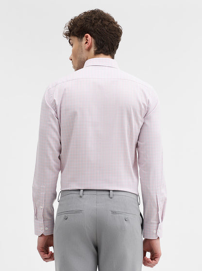 Pink Checked Regular Fit Formal Shirt | JadeBlue