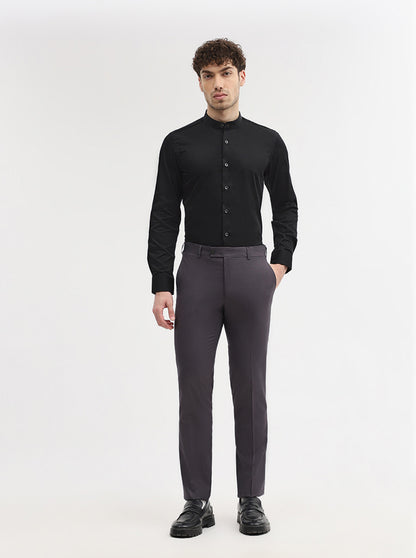 Black Solid Slim Fit Party Wear Shirt | Wyre