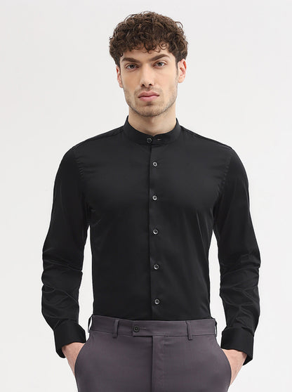 Black Solid Slim Fit Party Wear Shirt | Wyre