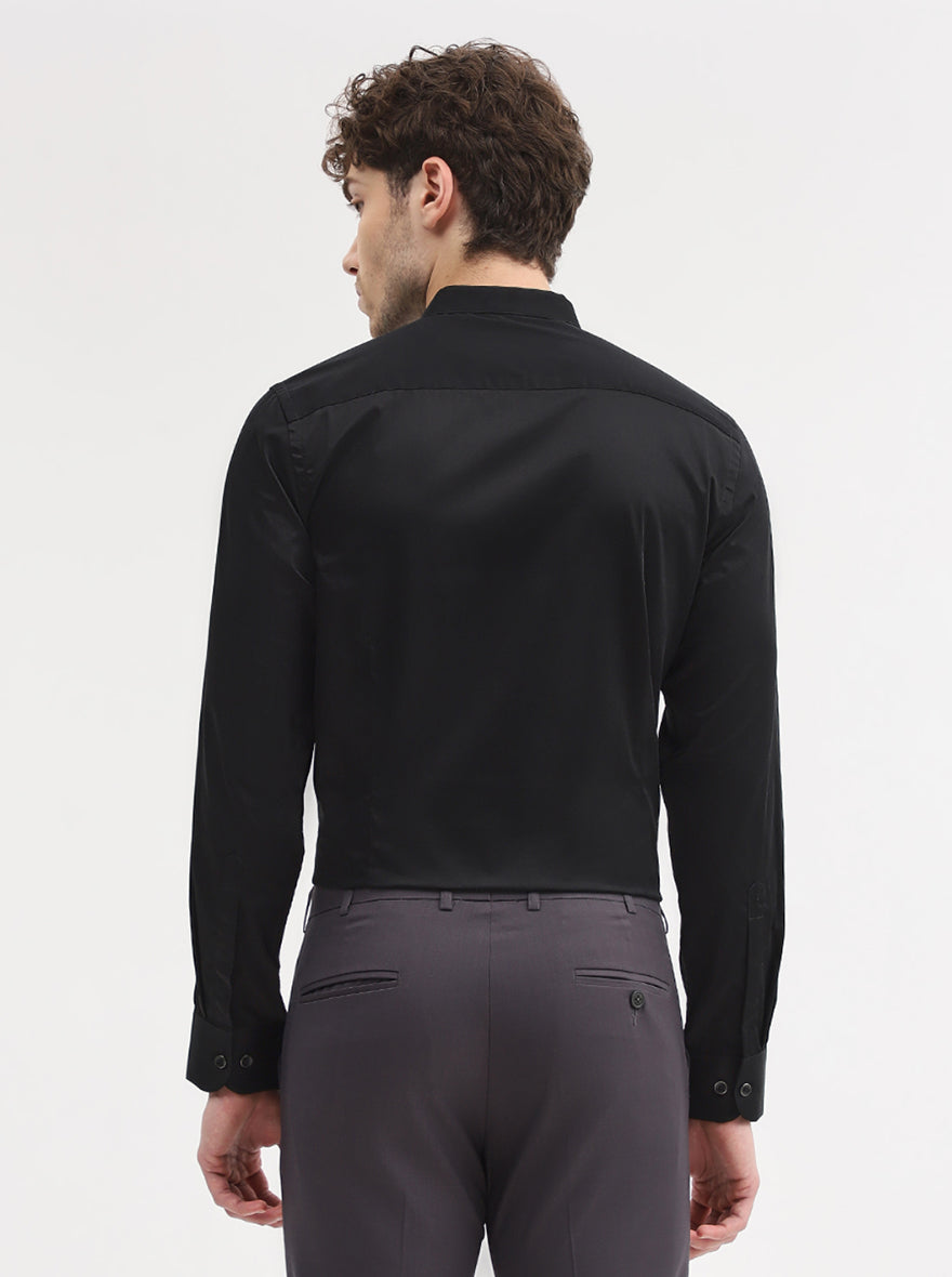 Black Solid Slim Fit Party Wear Shirt | Wyre
