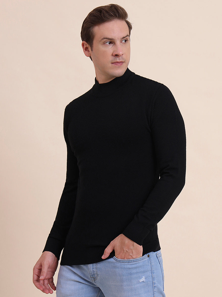 Black Solid Slim Fit T-Shirt | JadeBlue