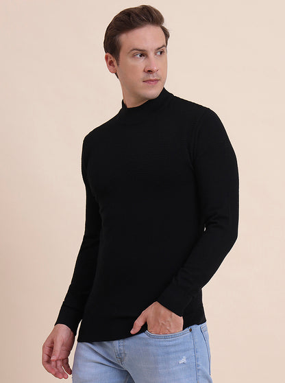 Black Solid Slim Fit T-Shirt | JadeBlue