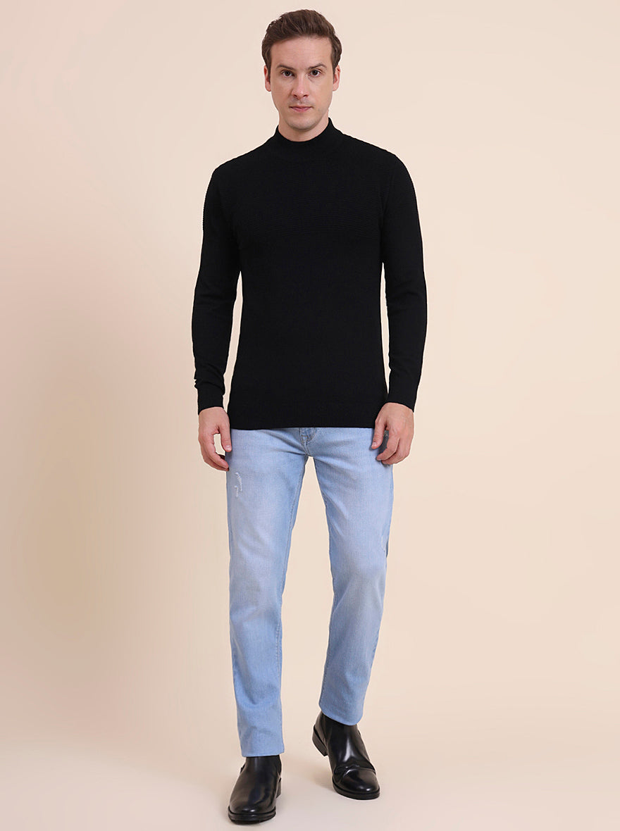 Black Solid Slim Fit T-Shirt | JadeBlue