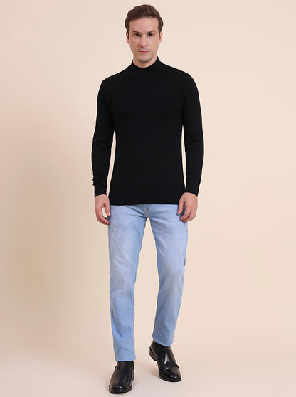 Black Solid Slim Fit T-Shirt | JadeBlue