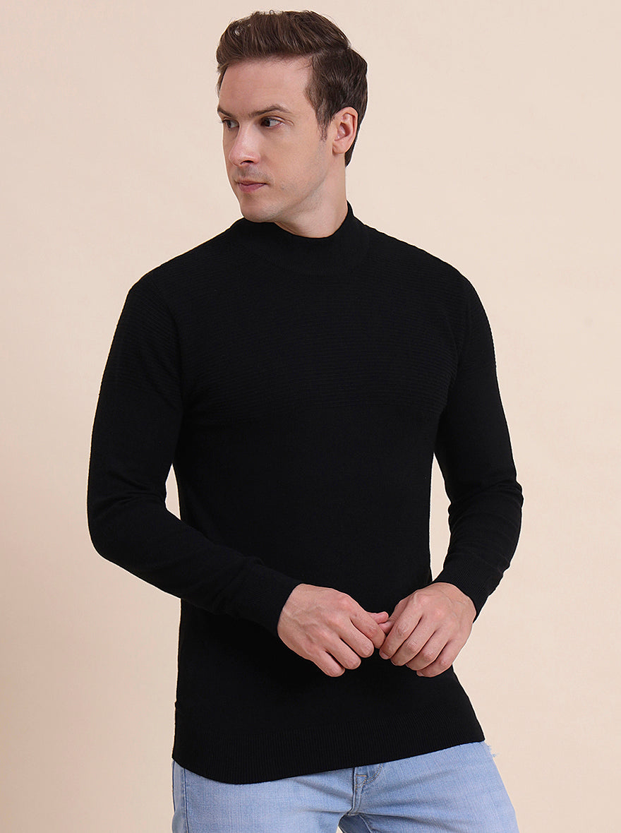 Black Solid Slim Fit T-Shirt | JadeBlue