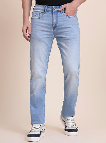 Light Blue Washed Straight Fit Jeans | JadeBlue
