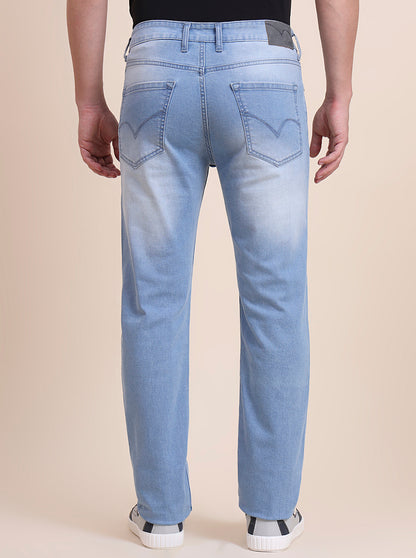 Light Blue Washed Straight Fit Jeans | JadeBlue