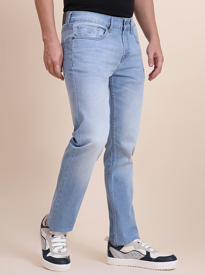 Light Blue Washed Straight Fit Jeans | JadeBlue