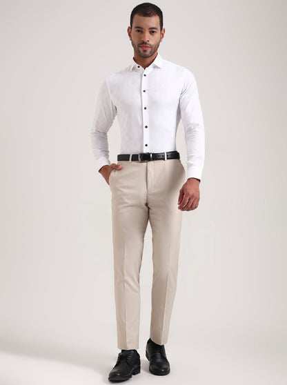 White Printed Slim Fit Party Wear Shirt | Wyre