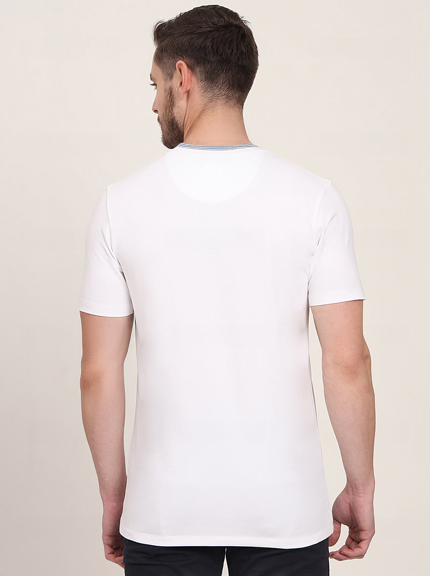 White Solid Slim Fit T-Shirt | JadeBlue