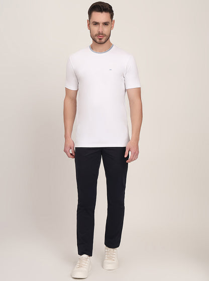 White Solid Slim Fit T-Shirt | JadeBlue
