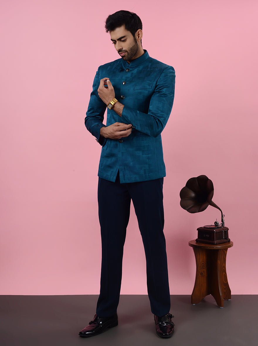 Teal Green Jodhpuri Suit | JadeBlue