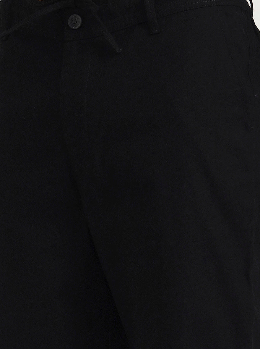 Black Solid Regular Fit Track Pant | Greenfibre