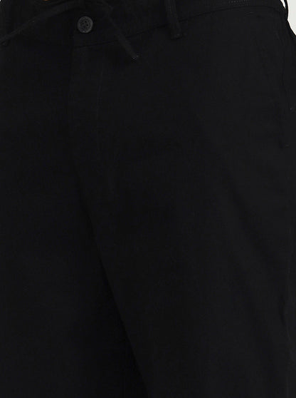 Black Solid Regular Fit Track Pant | Greenfibre