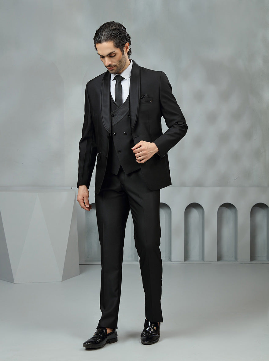 Black Solid Suit | JadeBlue