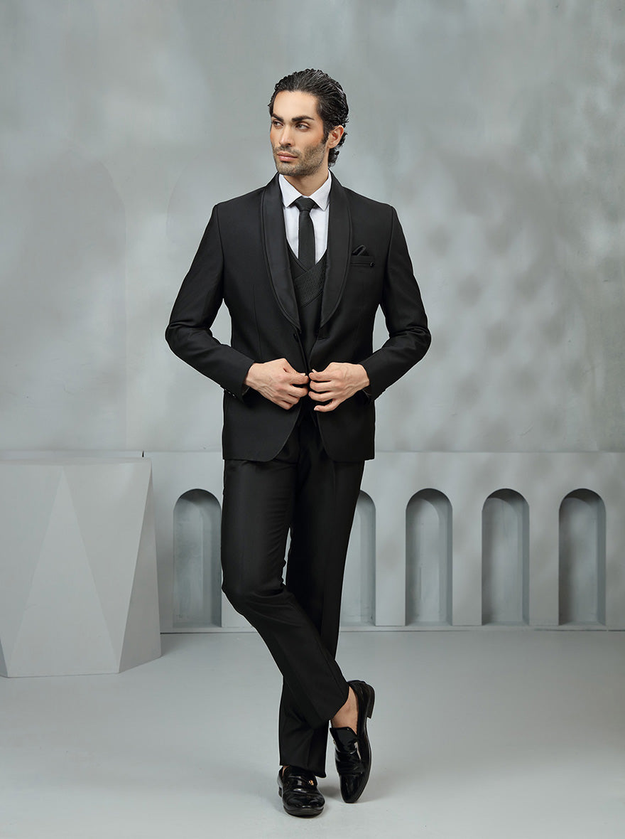 Black Solid Suit | JadeBlue