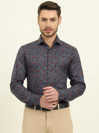 Multicolor Printed Slim Fit Party Wear Shirt | Wyre