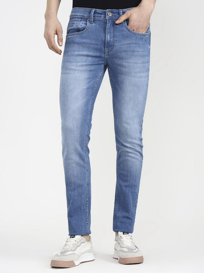 Light Ink Blue Washed Slim Fit Jeans | JadeBlue