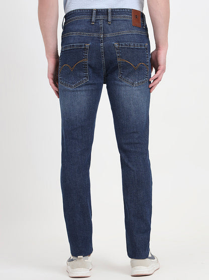 Denim Blue Washed Slim Fit Jeans | JadeBlue