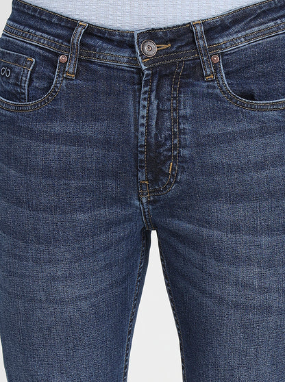 Denim Blue Washed Slim Fit Jeans | JadeBlue