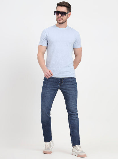 Denim Blue Washed Slim Fit Jeans | JadeBlue