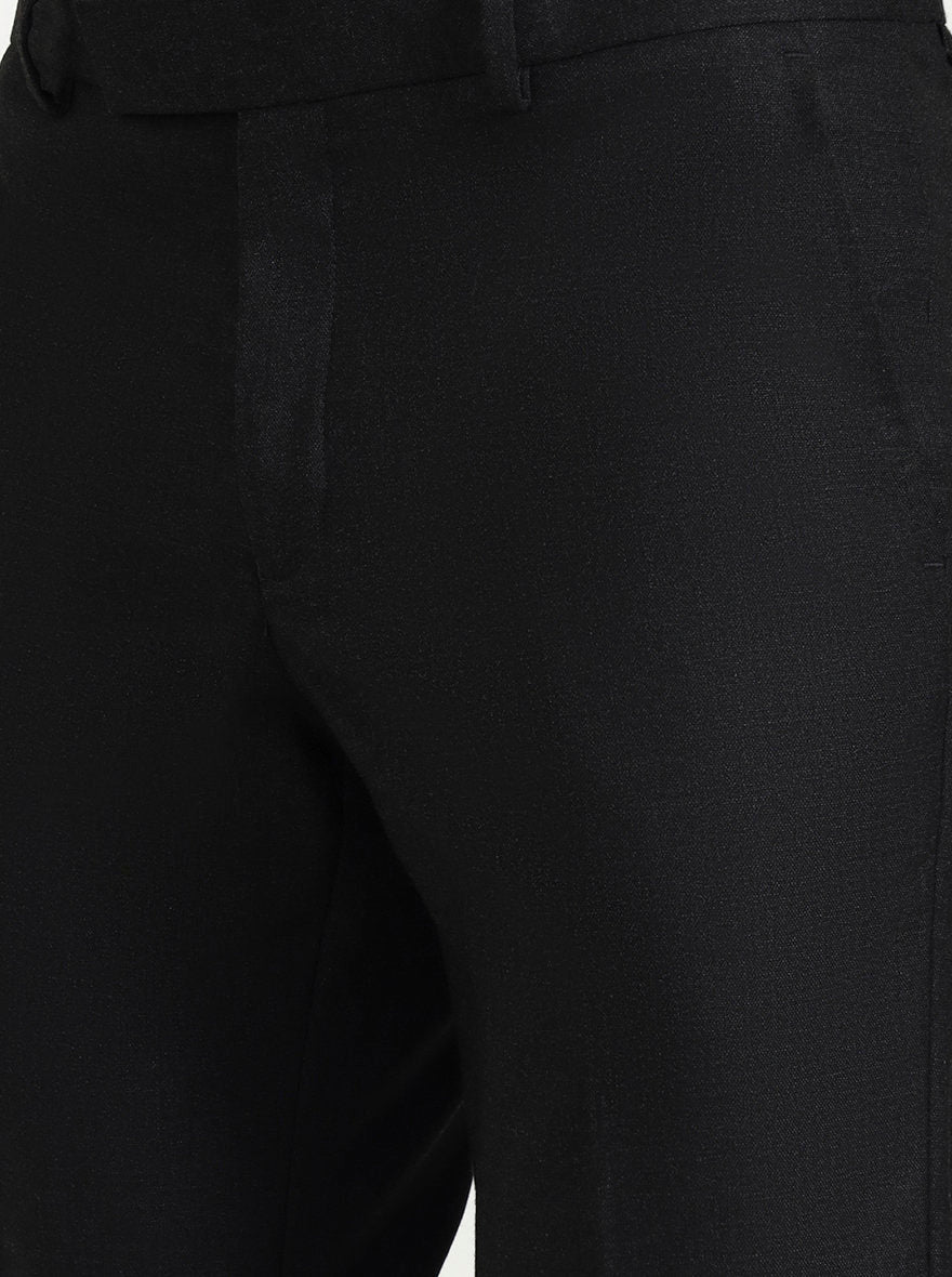 Dark Grey Solid Slim Fit Formal Trouser | Greenfibre