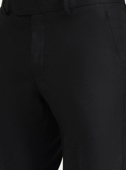 Dark Grey Solid Slim Fit Formal Trouser | Greenfibre