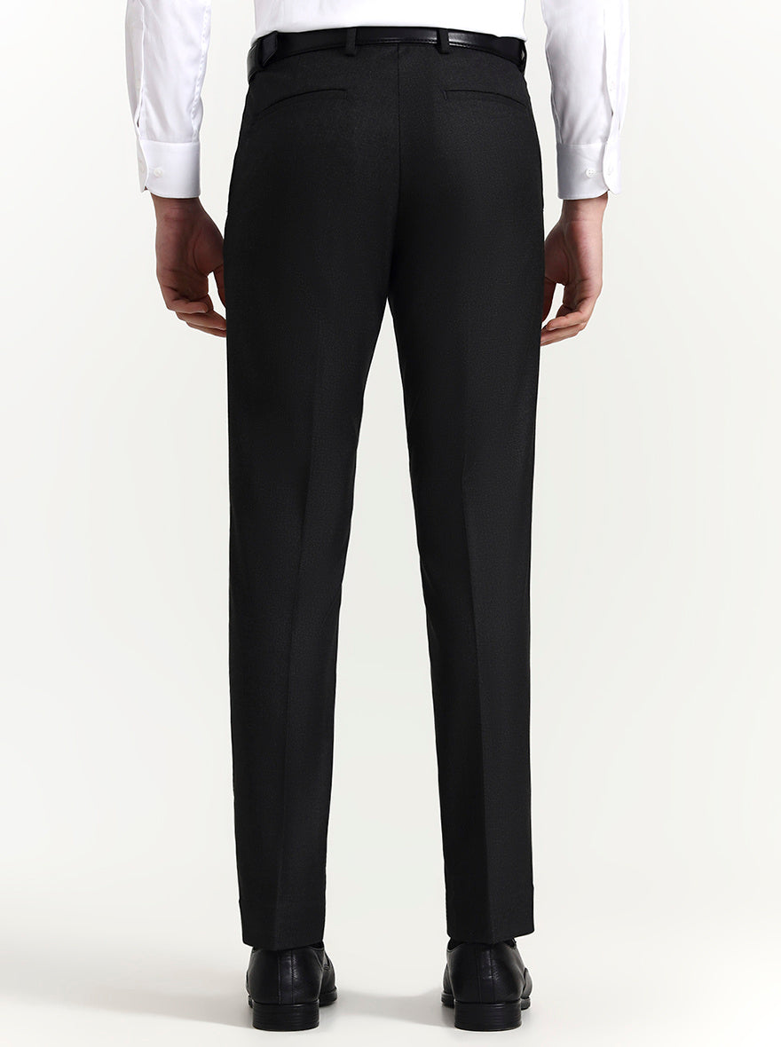 Dark Grey Solid Slim Fit Formal Trouser | Greenfibre