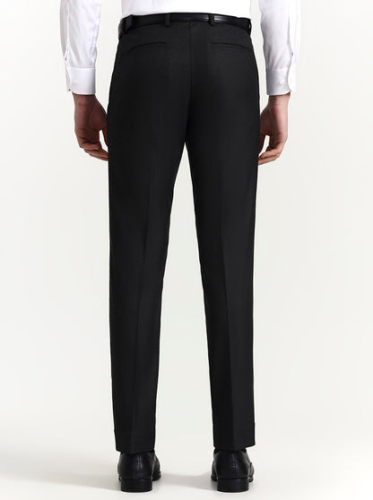 Dark Grey Solid Slim Fit Formal Trouser | Greenfibre