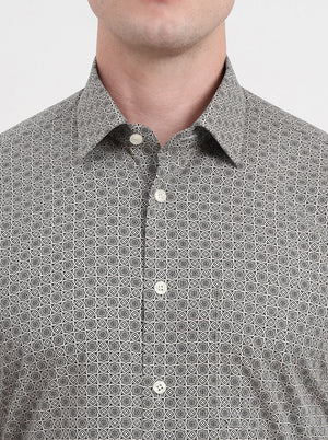 Brown Printed Regular Fit Formal Shirt | JadeBlue
