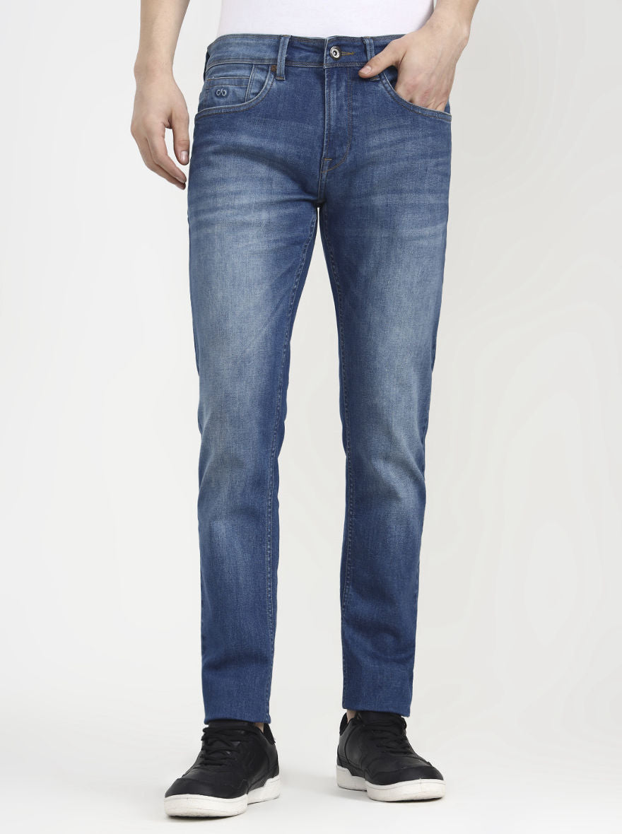 Vintage Blue Washed Slim Fit Jeans | JadeBlue