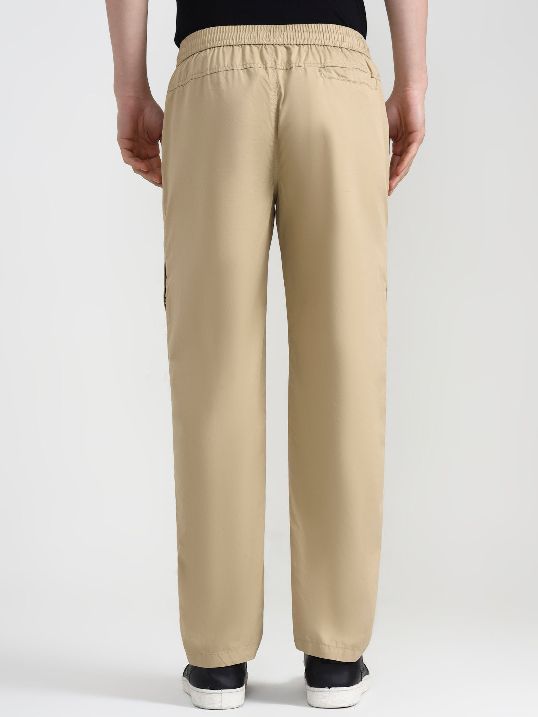 Beige Solid Slim Fit Cargo Pant | JadeBlue